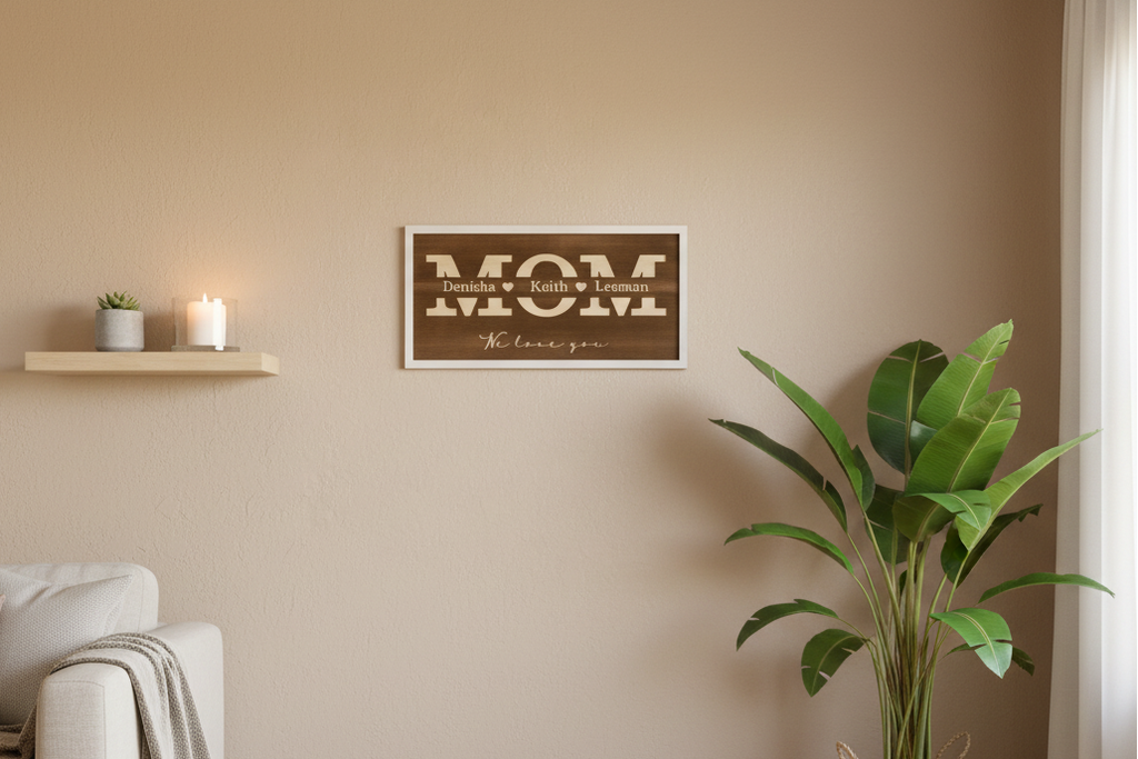 Custom “Mom” Family Name Sign